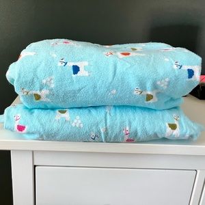 Pillowfort Flannel Llama Sheets